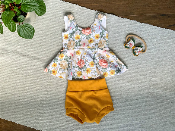 Hazel Blooms Peplum or Bummies - Up to 4T